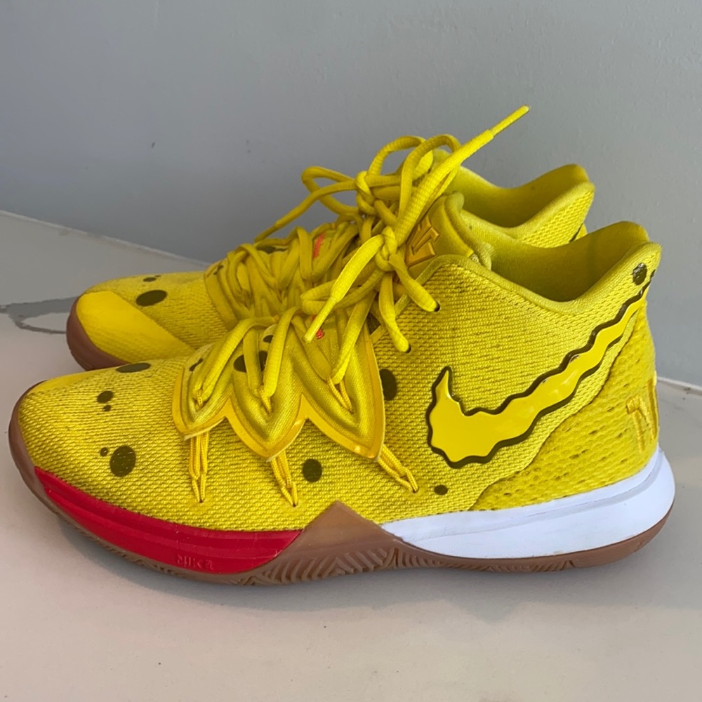 Nike Kids Bright Yellow Sneakers with Red Accents